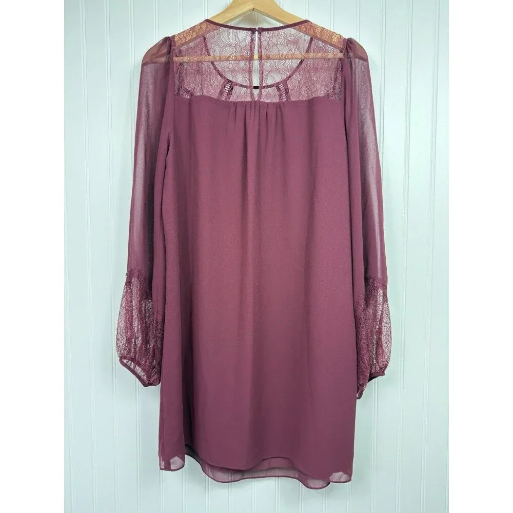 BCBG Generation Mini Dress Long Sleeve Lace Detail Lined Size Medium NWOT - Picture 5 of 10